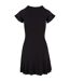 Womens/ladies Ribbed Skater Dress Black Urban Classics-2