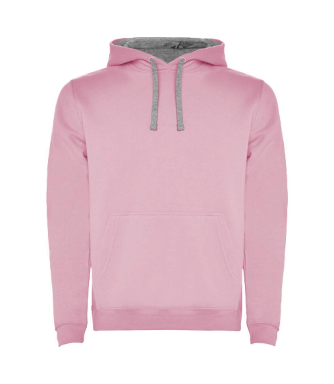 Sweat à capuche urban homme rose clair / gris chiné Roly-1