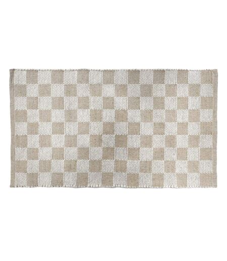 Tapis Damier en Coton Jenna 50x80cm Naturel