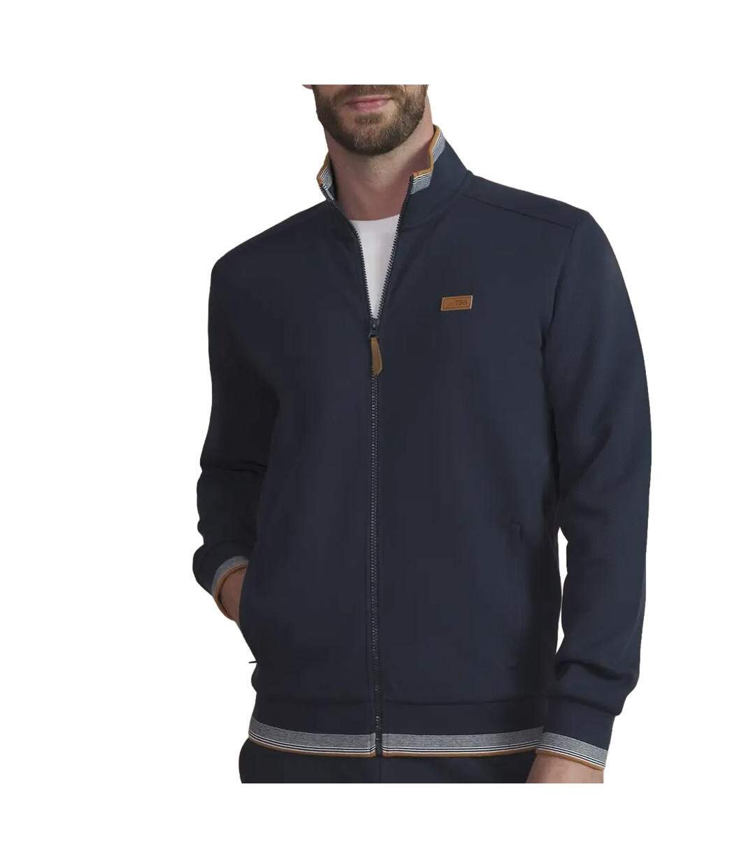 Sweat zippé mariné homme tbs leanngil-1
