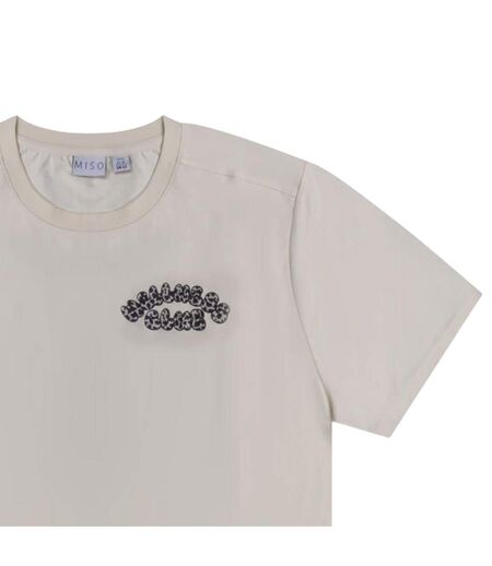 Unisex Adult Bubble Regular T-shirt Cream Leopard Miso