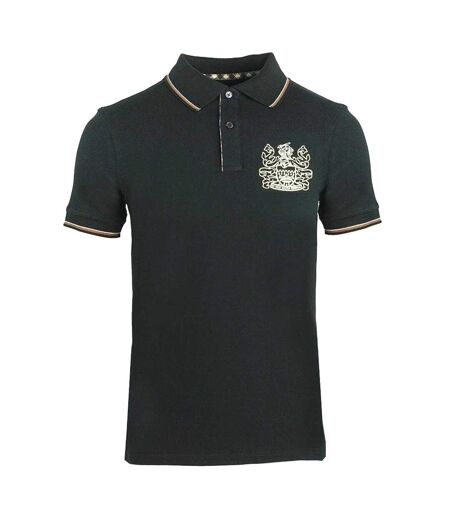 Unisex Adult Aldis Crest Polo Shirt Black Aquascutum
