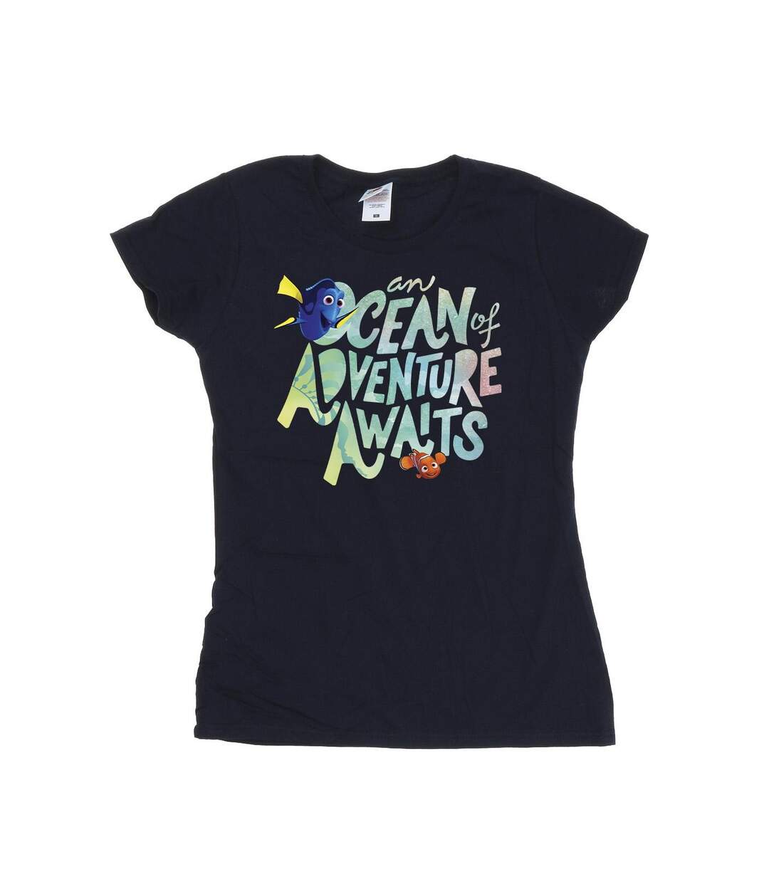 Disney T-shirt en coton Womens/Ladies Finding Dory Ocean Of Adventure (Bleu marine) - UTBI20189-1