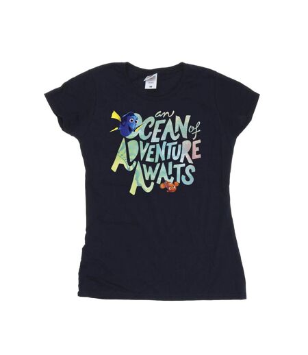 Disney T-shirt en coton Womens/Ladies Finding Dory Ocean Of Adventure (Bleu marine) - UTBI20189