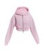 Womens/ladies Classics Cropped Full Zip Hoodie Pink Mars The Label-2