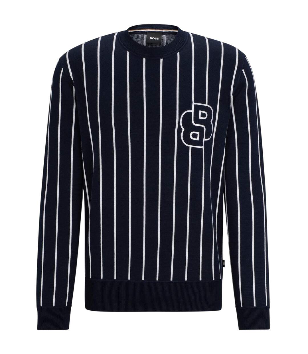 Pull Décontracté Motif/style À Rayures Homme Bleu Foncé Boss-2