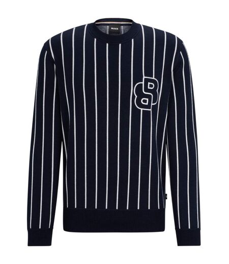 Pull Décontracté Motif/style À Rayures Homme Bleu Foncé Boss