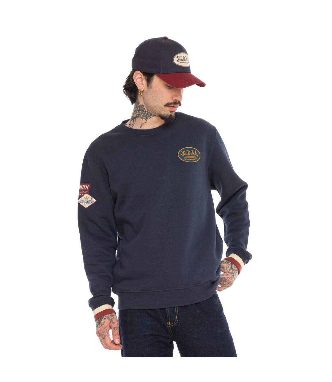 Sweat col rond en molleton avec écusson Lewis Vondutch-1