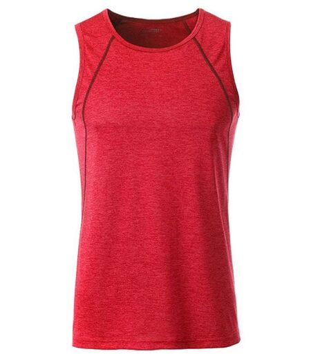 Débardeur running respirant - Homme - JN494 - rouge mélange