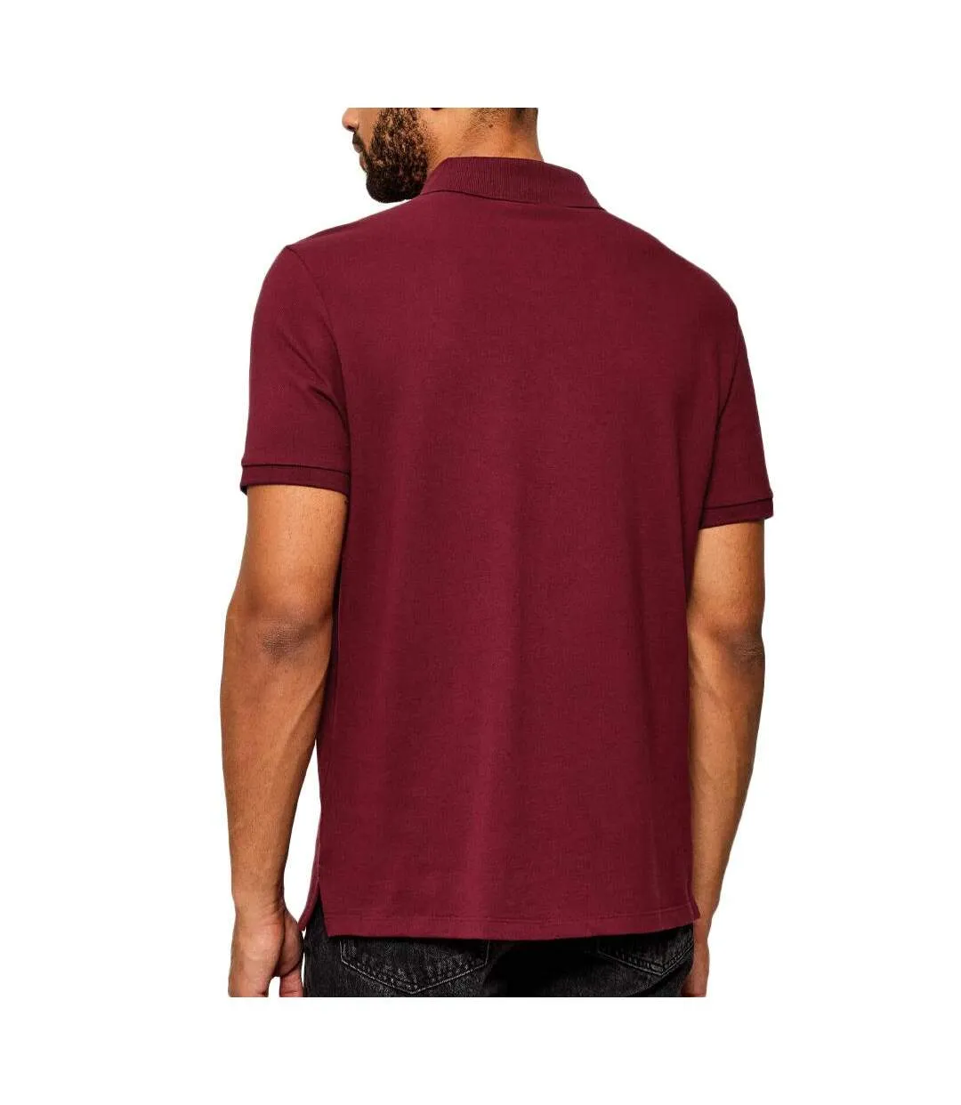 Polo bordeaux homme calvin klein jeans ss monogram pique-2