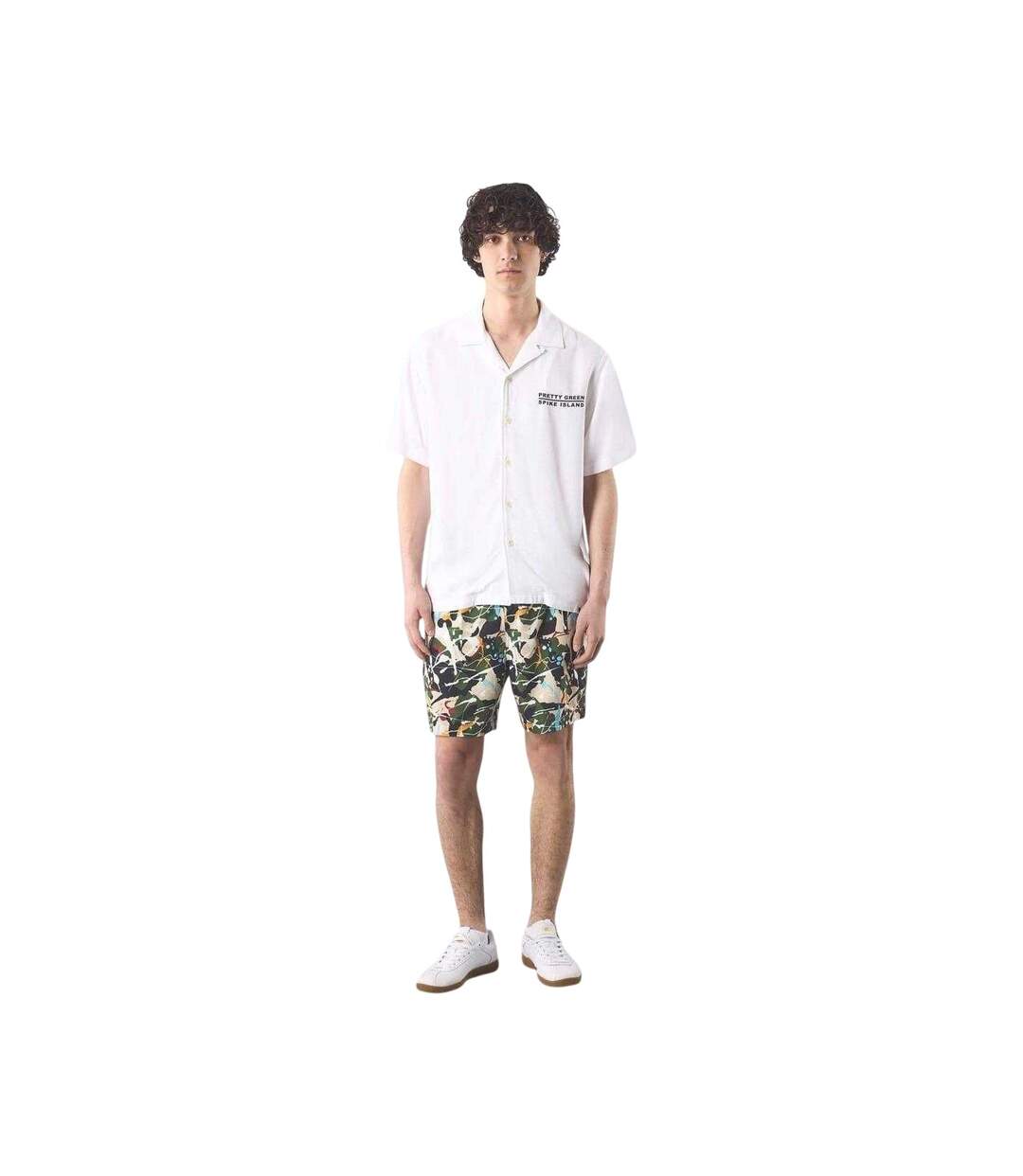 Chemise Manches Courtes Spike Island Homme Blanc Pretty Green-1