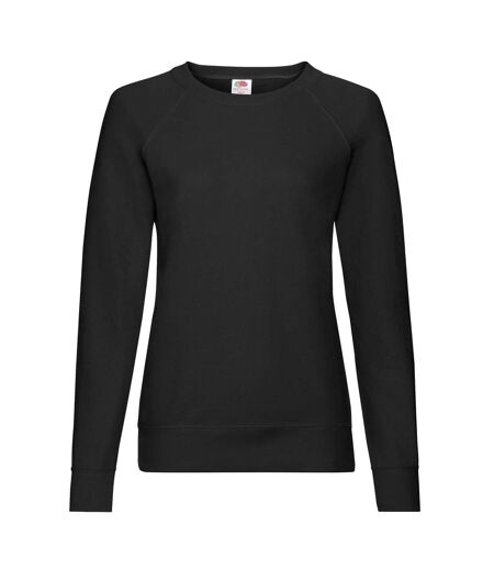 Fruit of the Loom Womens/Ladies Lightweight Lady Fit Raglan Sweatshirt (Black) - UTRW9854