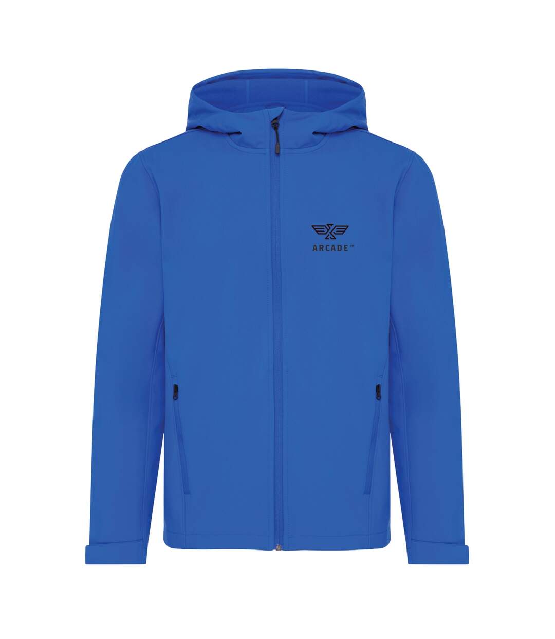 Mens makalu recycled polyester soft shell jacket royal blue Iqoniq-1