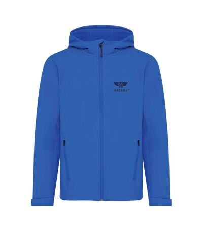 Mens makalu recycled polyester soft shell jacket royal blue Iqoniq