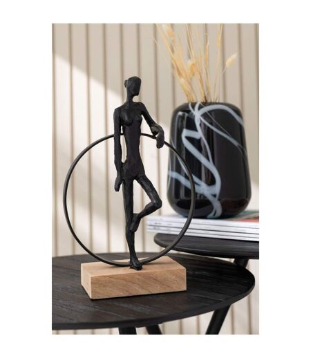 Statuette Déco Femme Anneau 32cm Noir