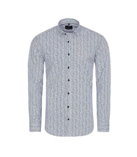 Chemise Shanghai Homme Bleu Marine Blanc Di Selentino