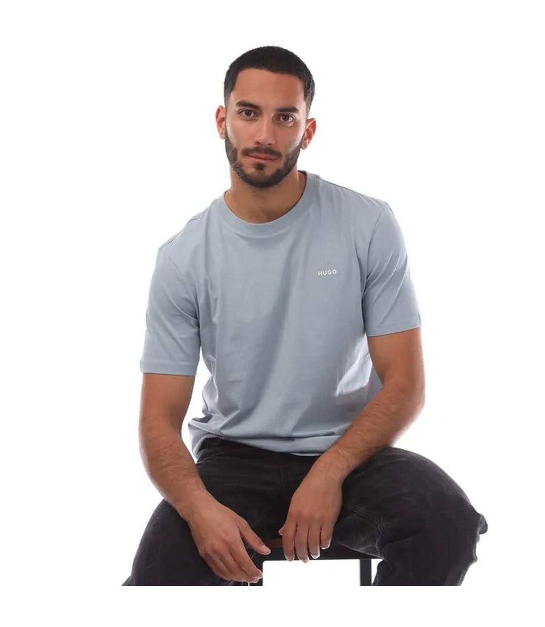 T-shirt Style Logo Dero222 Homme Bleu Hugo-1