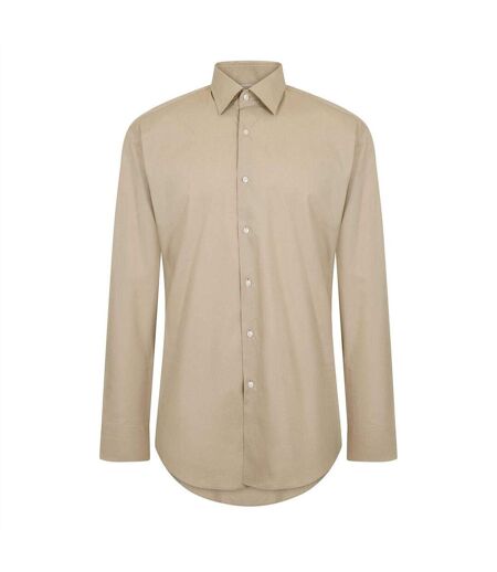 Chemise Habillée Kent Homme Beige Hugo Boss