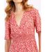 Robe courte imprimée taille élastiquée-4