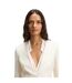 Womens/ladies Plain Slim Blazer White Faded White Boss-4