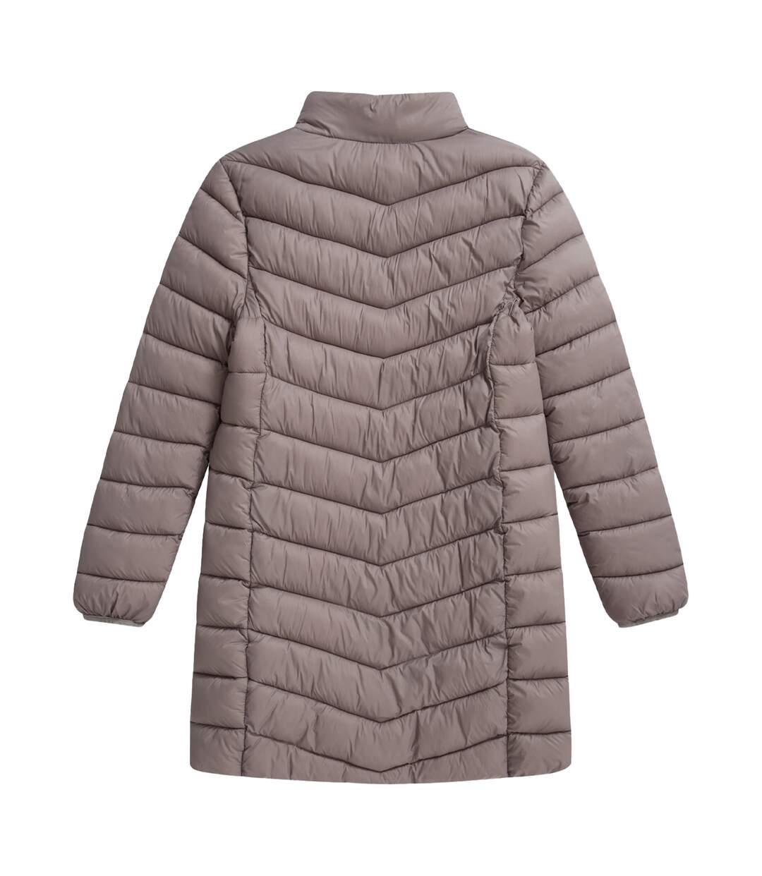 Womens/ladies Frankie Longline Padded Jacket Taupe Animal-2