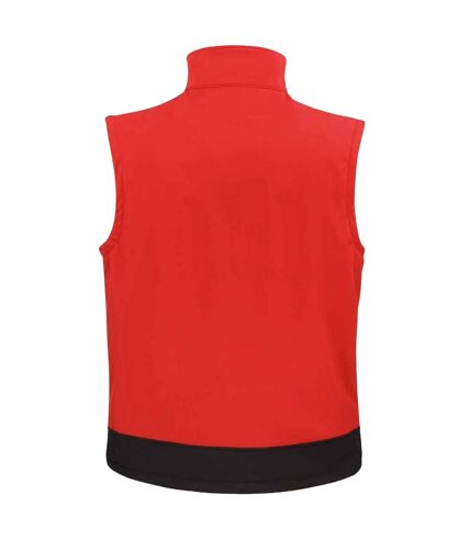 Mens softshell body warmer red/black Result