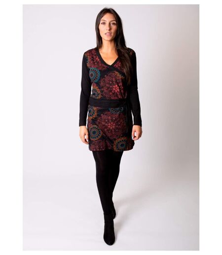 Robe en coton ceinturée ORIZA motif mandalas Coton Du Monde