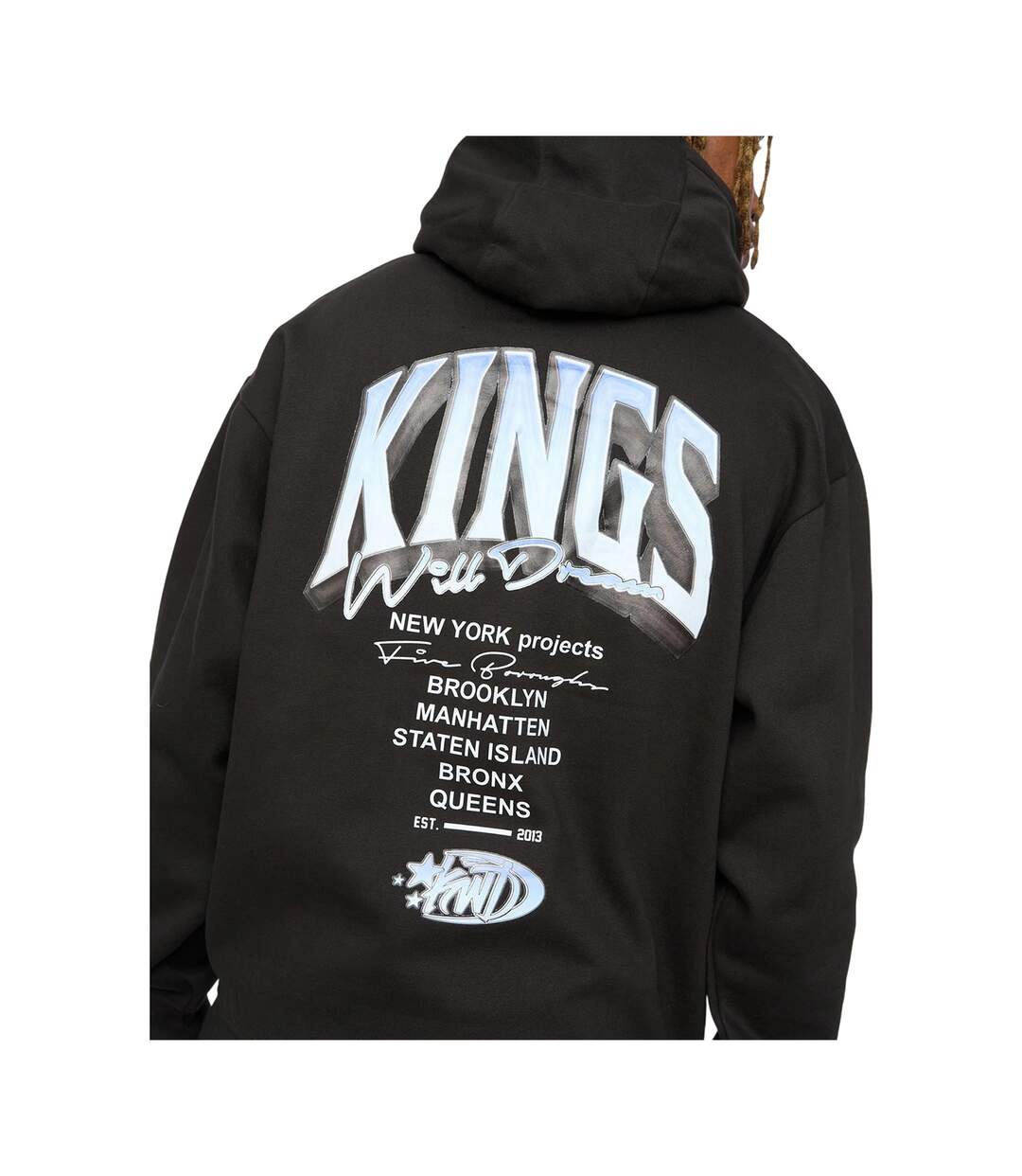 Sweat À Capuche Kingteam Homme Noir Kings Will Dream-4