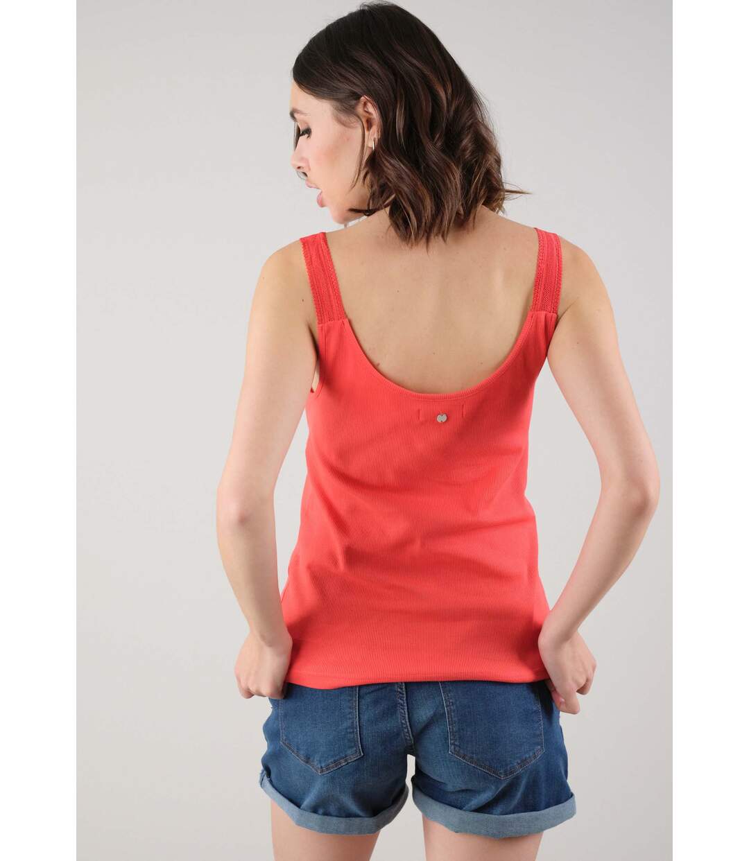 Débardeur en maille côtelée pour femme YLLA-4