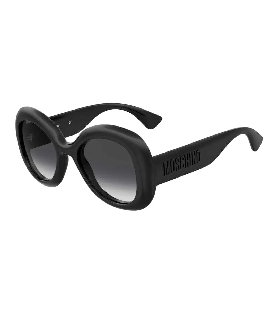 Womens/ladies Round Frame Sunglasses One Size Black Moschino-2