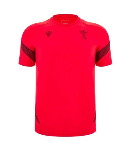Unisex Adult 25/26 Wales Ru Rugby Shirt Red Macron