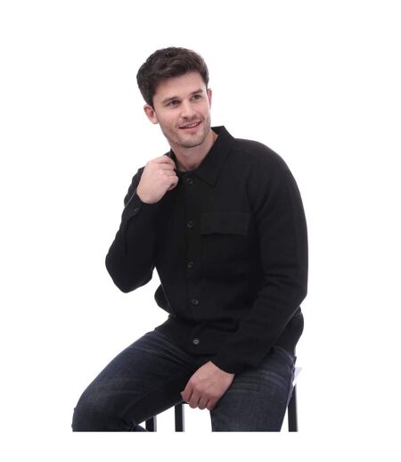 Mens Relaxed Fit Overshirt Black Boss