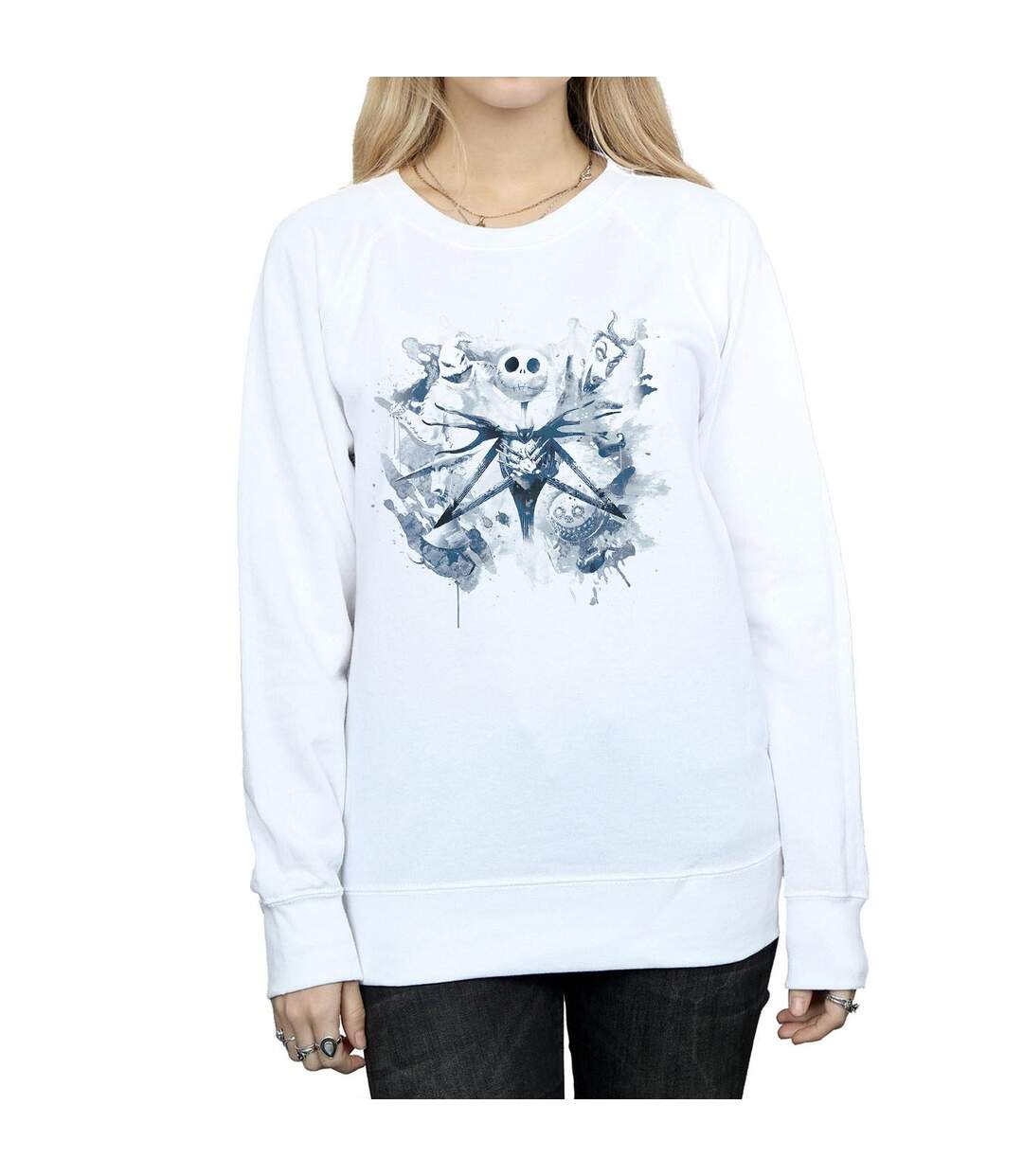 Disney Sweat Womens/Ladies Nightmare Before Christmas Paint Spray Carers Sweatshirt (Blanc) - UTBI31709-3