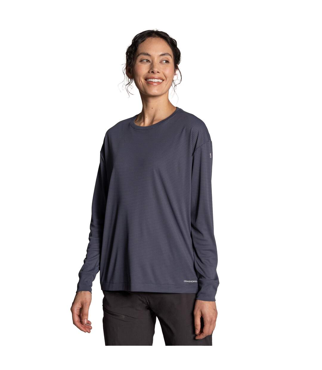 Womens/ladies Nosilife Long-sleeved T-shirt Anthracite Craghoppers-1