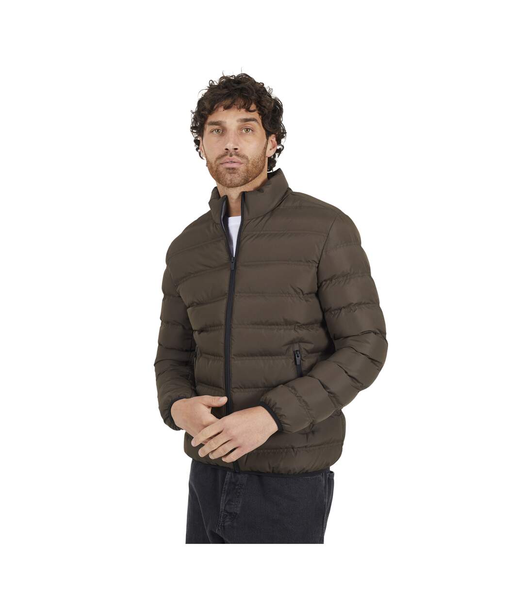 Doudoune Motif/style Matelassé Marley Homme Marron Brave Soul-1