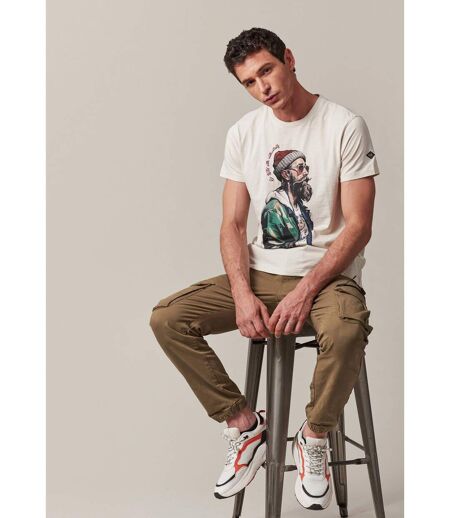 tshirt col rond avec imprimé hipster et lettrage sur le devant HIPSTER