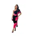 Robe Mi-longue 1 Manche Fête Femme Noir Ax-2