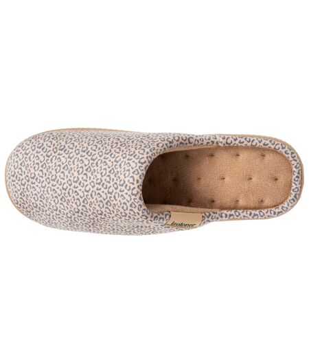 Isotoner Chaussons Mules femme velours semelle ergonomique, mousse à mémoire forme
