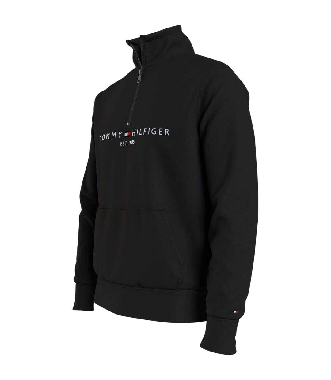 Mens Logo Mock Neck Sweatshirt Black Tommy Hilfiger-3