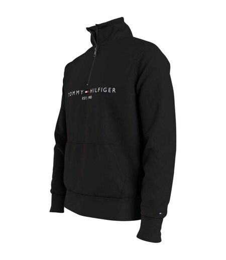 Mens Logo Mock Neck Sweatshirt Black Tommy Hilfiger