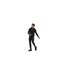 Mens 3 Stripes Fleece Tracksuit Black Grey Adidas-1