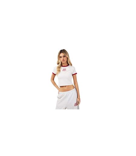 T-shirt Motif/style Logo Brodé Femme Blanc Rouge Jack Wills