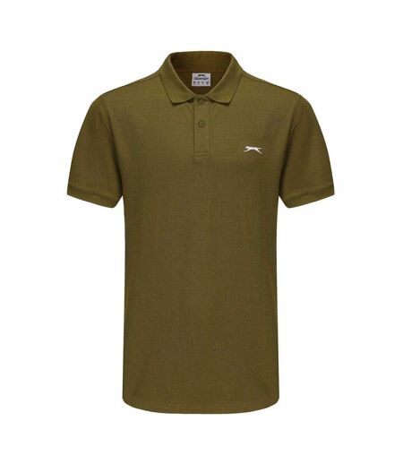 Mens Embroidered Logo Polo Shirt Khaki Slazenger
