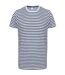 Striped t-shirt à manches courtes adulte unisexe blanc / bleu marine Skinni Fit-1