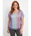 T-shirt court brillant col V effet plissé-1