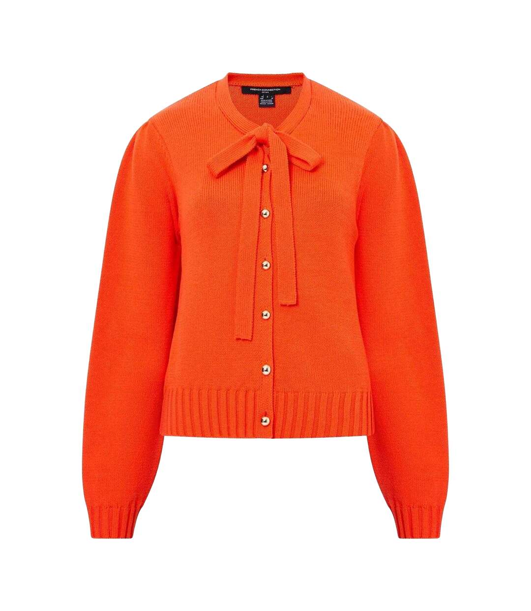Womens/ladies Varli Puff Sleeve Cardigan Orange French Connection-3