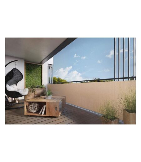 Brise-vue en résine tressée pour balcon et clôture coloris gris clair 1 x 3 m