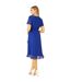 Robe Portefeuille Motif/style Ruché Femme Bleu Yumi-3