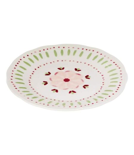 Lot de 6 Assiettes à Dessert Fleur de Rose 19cm Multicolore
