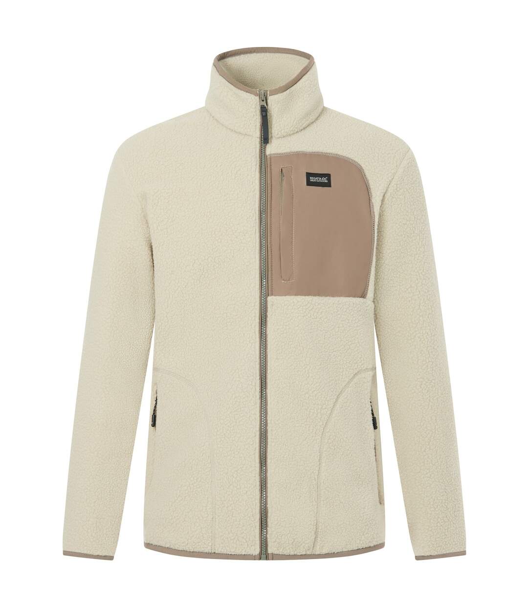 Veste Polaire Col Montant Motif/style Détail Contrasté Frankie Homme Blanc Cassé Gris Kaki Regatta-2